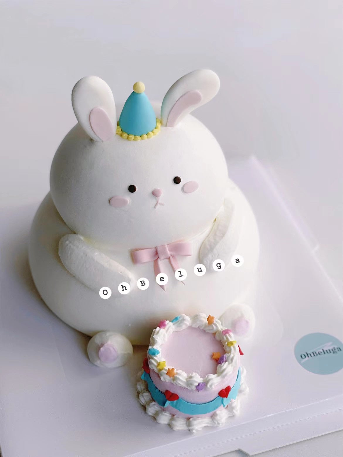 双层兔宝宝跟小蛋糕 2-Tiers Bunny with cake