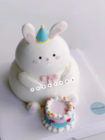 将图片加载到图库查看器，双层兔宝宝跟小蛋糕 2-Tiers Bunny with cake
