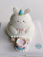 将图片加载到图库查看器，双层兔宝宝跟小蛋糕 2-Tiers Bunny with cake
